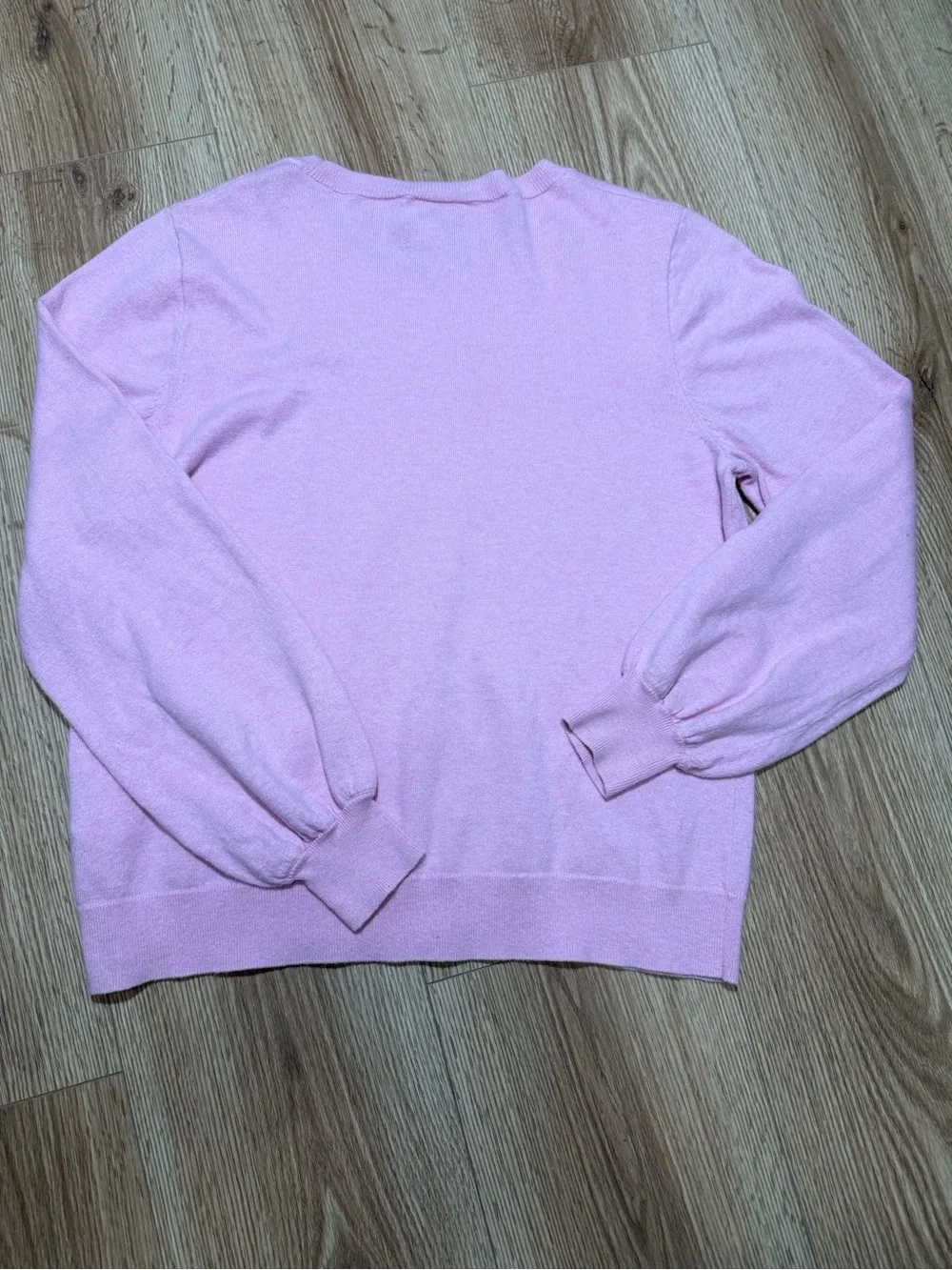 J. Crew Light Pink Crewneck Sweater with Balloon Sleeves